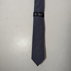 NEW- Mens Penguin by Munsingwear Neck Tie Polyester Blend Blue Striped MSRP: $55